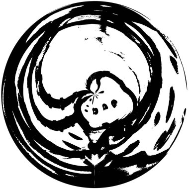 Beyaz arka planda siyah yuvarlak şekil. vektör illüstrasyonu       