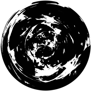 Beyaz arkaplanda soyut siyah yuvarlak şekil. vektör illüstrasyonu      