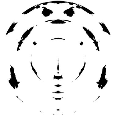 Beyaz arkaplanda soyut siyah yuvarlak şekil. vektör illüstrasyonu      