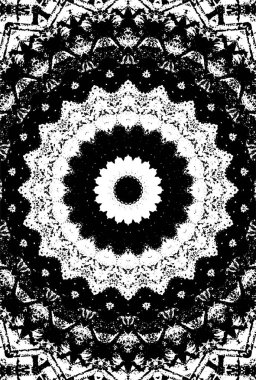 Siyah ve beyaz süslemeli arka plan. Mandala deseni.