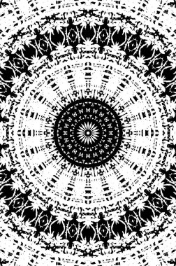 Siyah ve beyaz süslemeli arka plan. Mandala deseni.