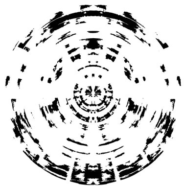 Beyaz arkaplanda soyut siyah yuvarlak şekil. vektör illüstrasyonu      