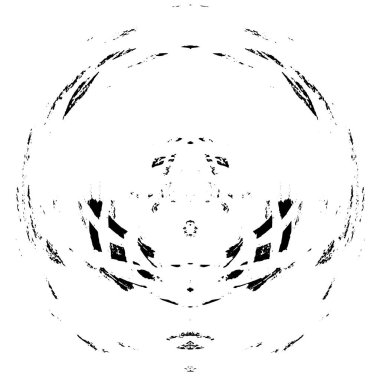 Beyaz arkaplanda soyut siyah yuvarlak şekil.     