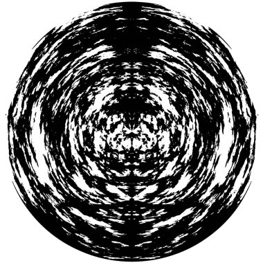 Beyaz arkaplanda soyut siyah yuvarlak şekil.     