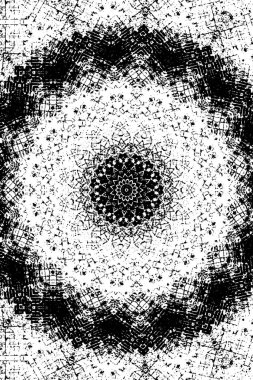 Siyah ve beyaz süslemeli arka plan. Mandala deseni.