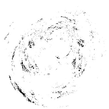 Beyaz arkaplanda soyut siyah yuvarlak damga.    