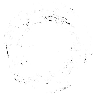 Beyaz arkaplanda soyut siyah yuvarlak damga.    