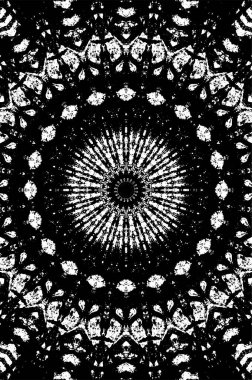 Siyah ve beyaz süslemeli arka plan. Mandala deseni.