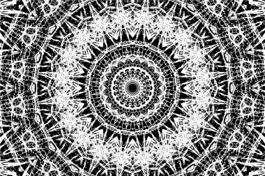 Siyah ve beyaz süslemeli arka plan. Mandala deseni.