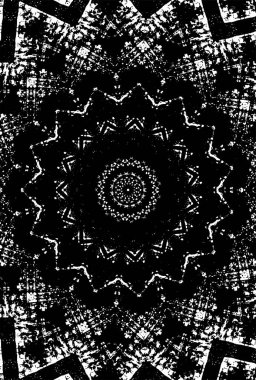 Siyah ve beyaz süslemeli arka plan. Mandala deseni.