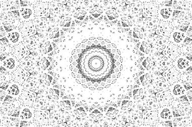 Siyah ve beyaz süslemeli arka plan. Mandala deseni.