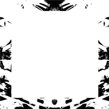 Beyaz arkaplanda soyut siyah kare çerçeve.