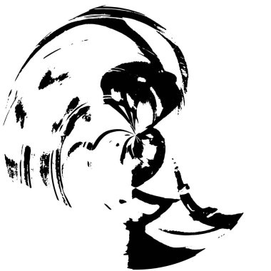 soyut grunge modern desen siyah ve beyaz 