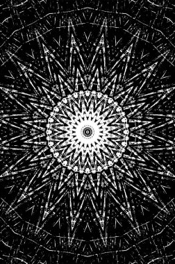 Siyah ve beyaz süslemeli arka plan. Mandala deseni.