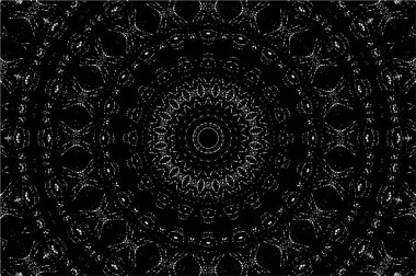 Siyah ve beyaz süslemeli arka plan. Mandala deseni.