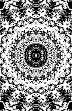 Siyah ve beyaz süslemeli arka plan. Mandala deseni.