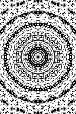 Siyah ve beyaz süslemeli arka plan. Mandala deseni.