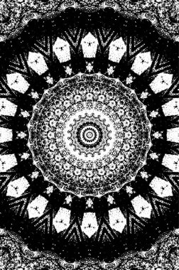 Siyah ve beyaz süslemeli arka plan. Mandala deseni.