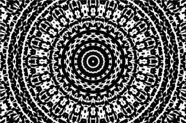 Siyah ve beyaz süslemeli arka plan. Mandala deseni.