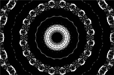 Siyah ve beyaz süslemeli arka plan. Mandala deseni.