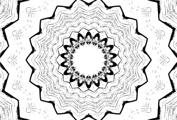 Monochrome Ornamental Background Kaleidoscopic Pattern — Stock Vector