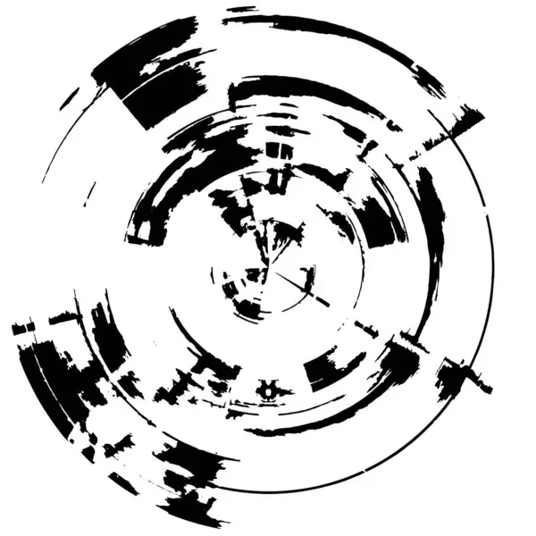 Vektorabbildung Abstrakte Schwarze Runde Form Auf Weißem Hintergrund — Stockvektor