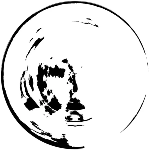 Abstrakte Schwarze Runde Marke Auf Weißem Hintergrund — Stockvektor