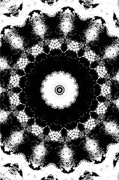 Fond Ornemental Monochrome Avec Motif Kaléidoscopique — Image vectorielle