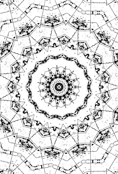 Black White Ornamental Background Mandala Pattern — Stock Vector