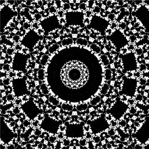 Černobílé Ornamentální Pozadí Kaleidoskopickým Vzorem — Stockový vektor
