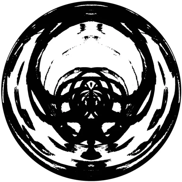 Чорно Білий Круглий Гранжевий Текстурний Фон — стоковий вектор