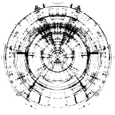 Arkaplan için fütüristik soyut grunge yuvarlak deseni, vektör illüstrasyonu