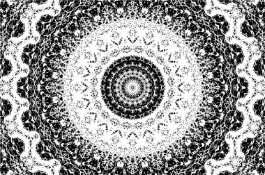 Siyah ve beyaz süslemeli arka plan. Mandala deseni.