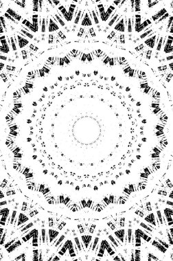 Siyah ve beyaz süslemeli arka plan. Mandala deseni.