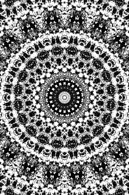 Siyah ve beyaz süslemeli arka plan. Mandala deseni.