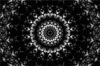 Siyah ve beyaz süslemeli arka plan. Mandala deseni.