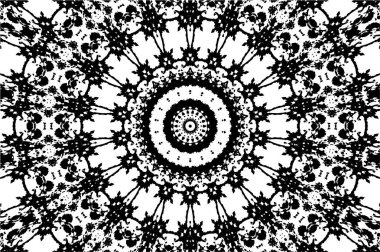 Siyah ve beyaz süslemeli arka plan. Mandala deseni.