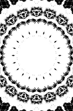 Siyah ve beyaz süslemeli arka plan. Mandala deseni.