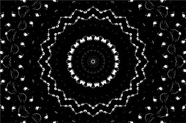 Siyah ve beyaz süslemeli arka plan. Mandala deseni.