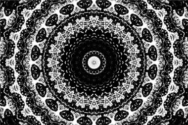 Siyah ve beyaz süslemeli arka plan. Mandala deseni.