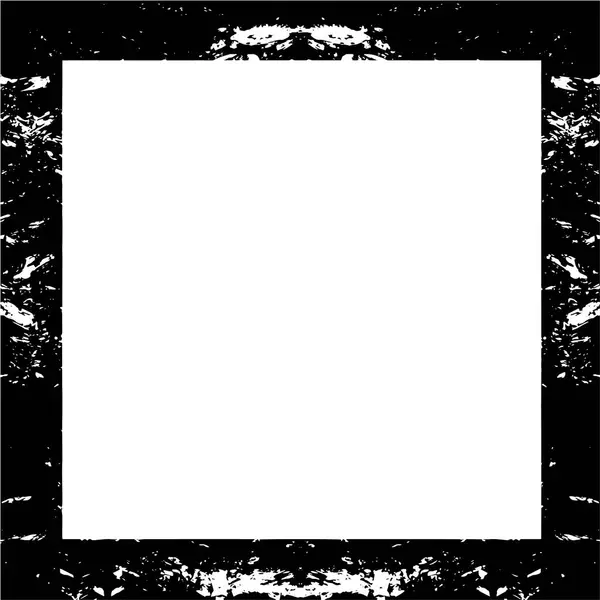 Abstract Grunge Frame Black White Background Template — Stock Vector