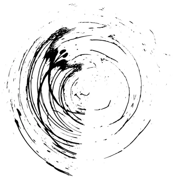 Schwarz Weißes Rundes Grunge Kreismuster — Stockvektor