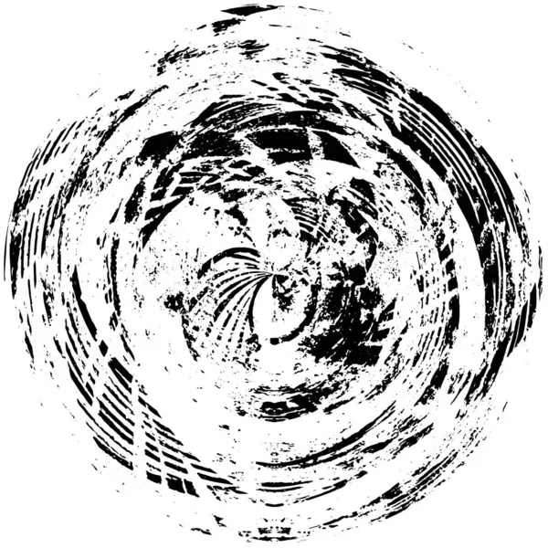 Schwarz Weißes Rundes Grunge Kreismuster — Stockvektor