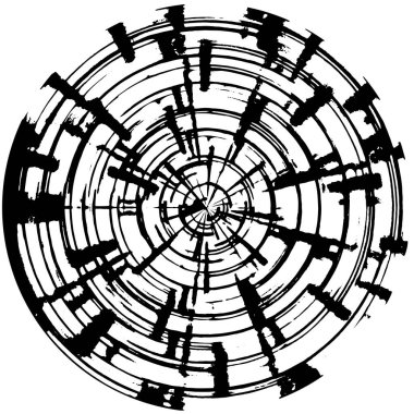 siyah-beyaz grunge kaplama elementi. çember deseni