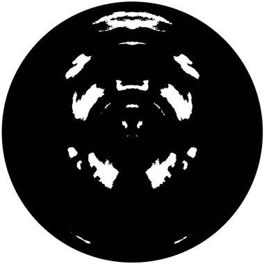 Vektör çizimi. beyaz arkaplanda siyah soyut yuvarlak şekil.  