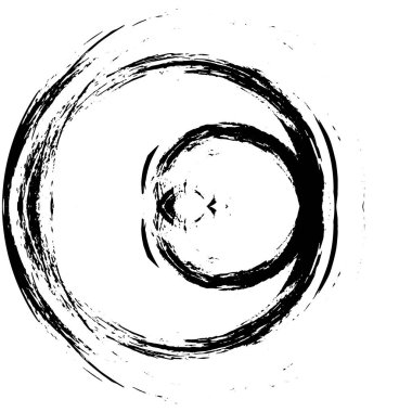 Beyaz arkaplanda siyah soyut yuvarlak şekil. vektör illüstrasyonu   