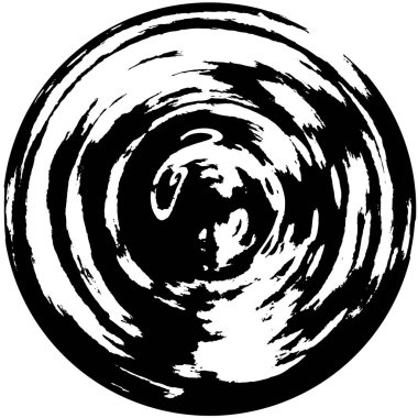 Beyaz arkaplanda siyah soyut yuvarlak şekil. vektör illüstrasyonu   