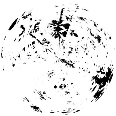 Beyaz arkaplanda soyut siyah yuvarlak şekil damgası. Web için grafik tasarım ögesi, kurumsal kimlik, kartlar, baskılar vs. Vektör illüstrasyonu