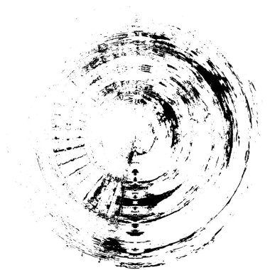 Beyaz arkaplanda soyut siyah yuvarlak şekil damgası. Web için grafik tasarım ögesi, kurumsal kimlik, kartlar, baskılar vs. Vektör illüstrasyonu