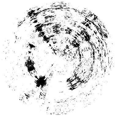 Beyaz arkaplanda soyut siyah yuvarlak şekil damgası. Web için grafik tasarım ögesi, kurumsal kimlik, kartlar, baskılar vs. Vektör illüstrasyonu